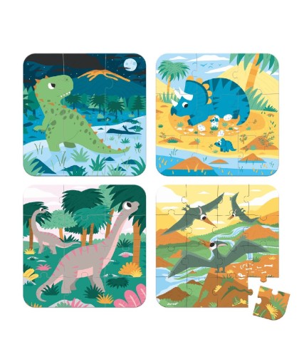 1916 Set 4 Puzzles Evolutivos Dinosaurios