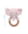 471 Sonajero Mordedor Elefante Rosa Algodon