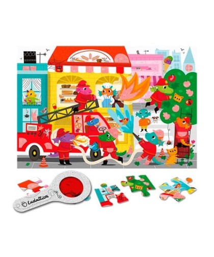 6537 Secret Puzzle - Bomberos 24 Pcs