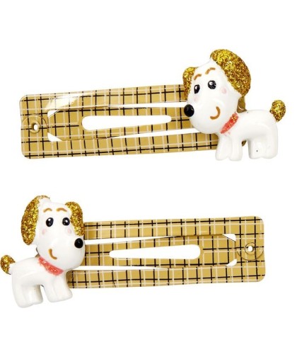 8258 Clips de pelo con Perros y Gatos