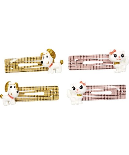 8260 Clips de pelo con Perros y Gatos