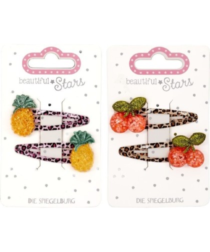 8264 Clips de pelo con Piñas y Cerezas