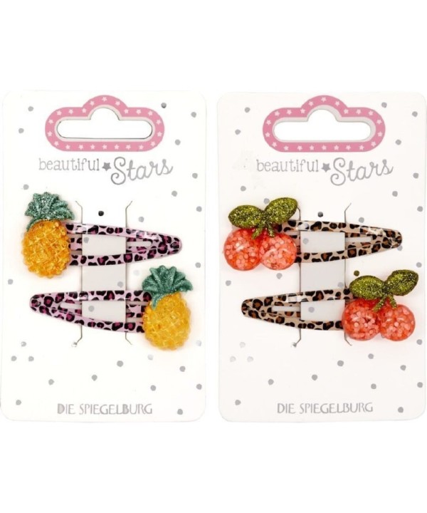 8264 Clips de pelo con Piñas y Cerezas