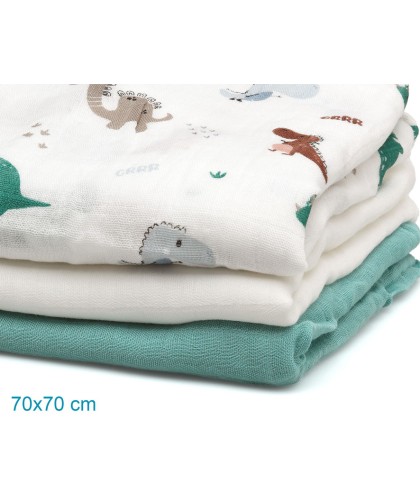 891 Muselina 70X70 Cm Bambu Verde