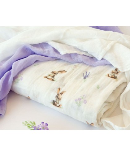 9527 Muselina 70X70cm Bambú Lavanda