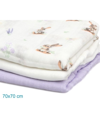 9529 Muselina 70X70cm Bambú Lavanda