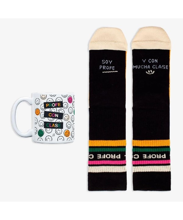 9742 Kit Taza + calcetines "Profe con clase"